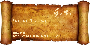 Galba Aranka névjegykártya